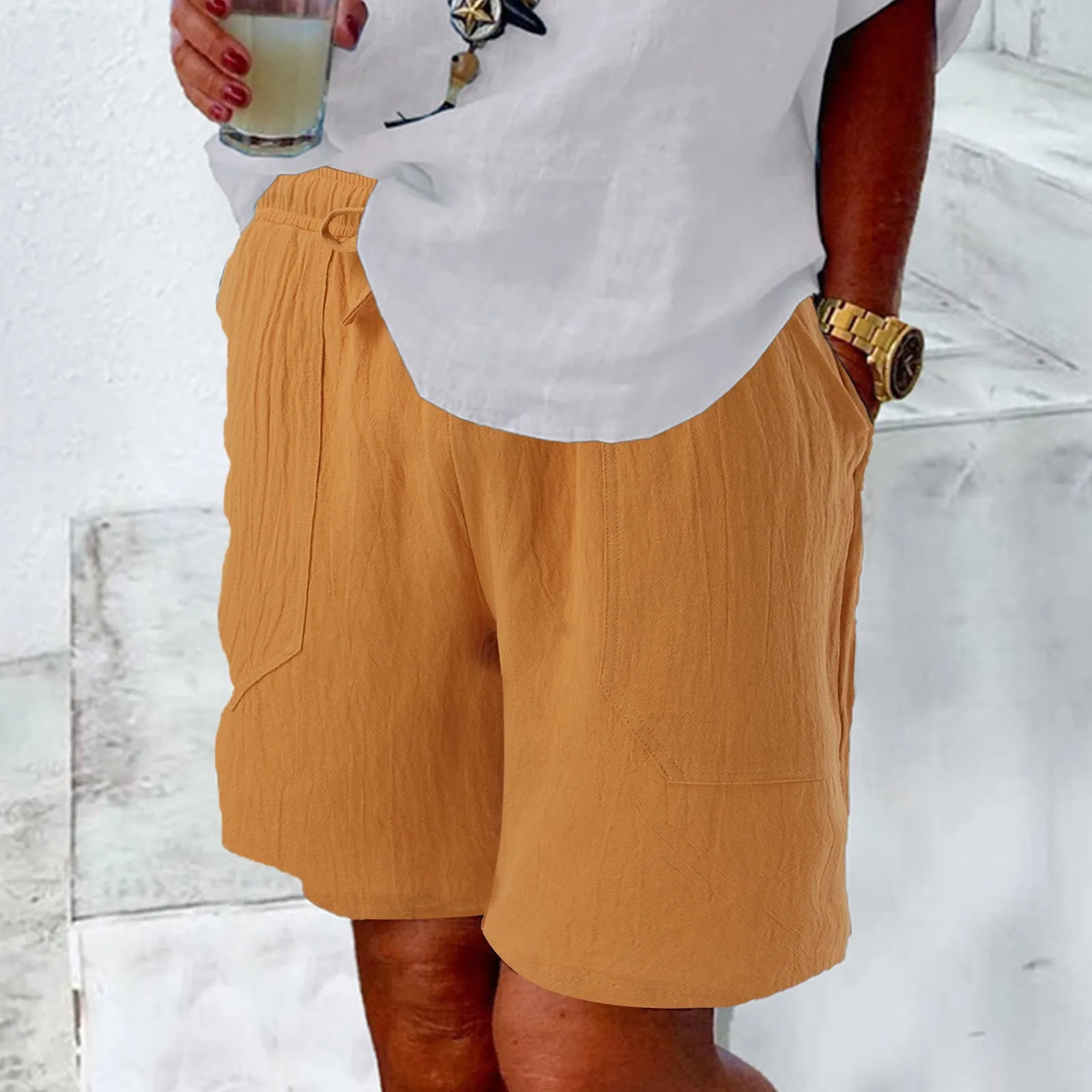 Women Casual Straight Solid Shorts Pockets Drawstring Elastic Waist Cropped Hot Short Pants Mujer Spring Summer Baggy Cortos
Women Casual Straight Solid Shorts Pockets Drawstring Elastic Waist Cropped Hot Short Pants Mujer Spring Summer Baggy Cortos