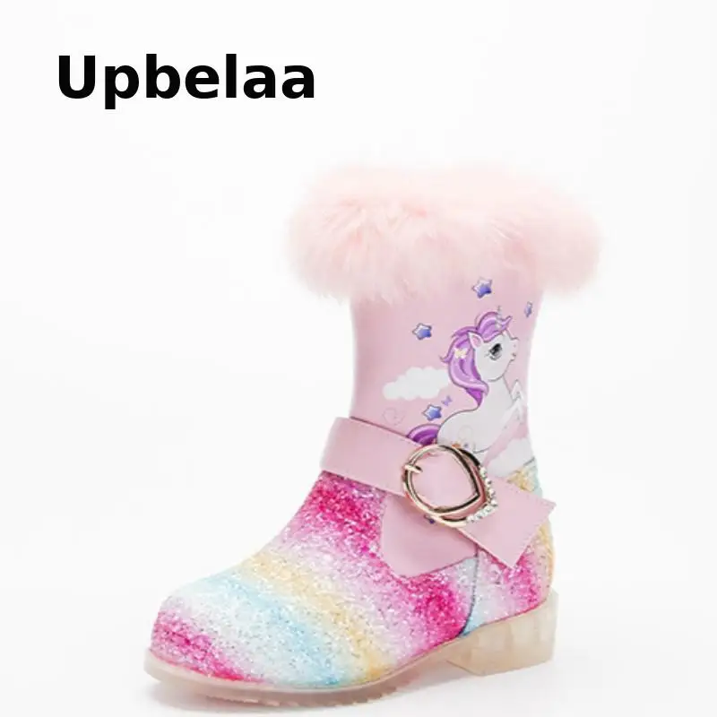 Rainbow Unicorn Girls Boots Winter Children Shoes Fashion Sequins Leather Fur Kids Snow Boots Plush Warm Girls Princess Shoes
Rainbow Unicorn Girls Boots Winter Children Shoes Fashion Sequins Leather Fur Kids Snow Boots Plush Warm Girls Princess Shoes