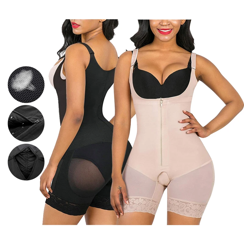 

Lingerie Bodysuits Tummy Control Zipper Open Bust Sexy Body Shapers Postpartum Recovery Fajas Colombian Butt Lifter Shapewear