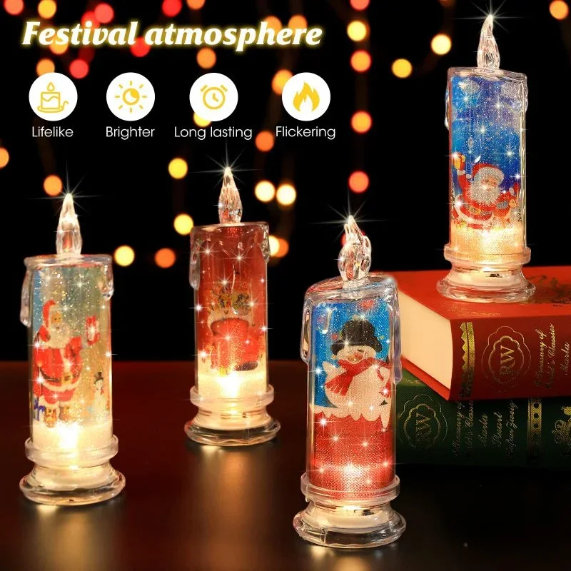 

2Pcs Christmas Flameless Candles LED Clearance Pillar Candles Battery Operated Candle Flickering Flame Light Xmas Party Decor