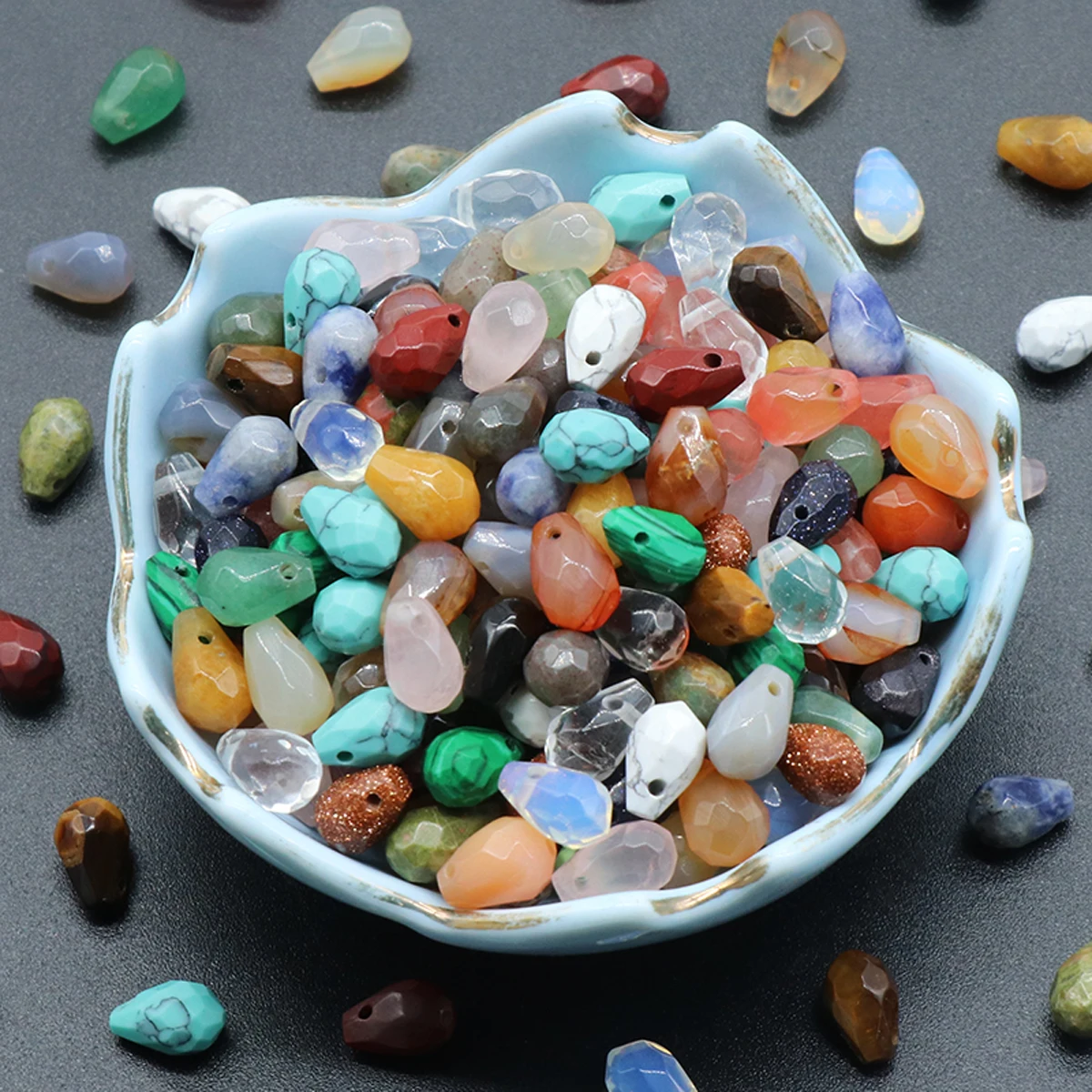 10PCS Faceted Natural Crystal Stone Water Droplets Shape Beads Diy Earrings Necklace Jewelry Pendant Material Accessories
10PCS Faceted Natural Crystal Stone Water Droplets Shape Beads Diy Earrings Necklace Jewelry Pendant Material Accessories
