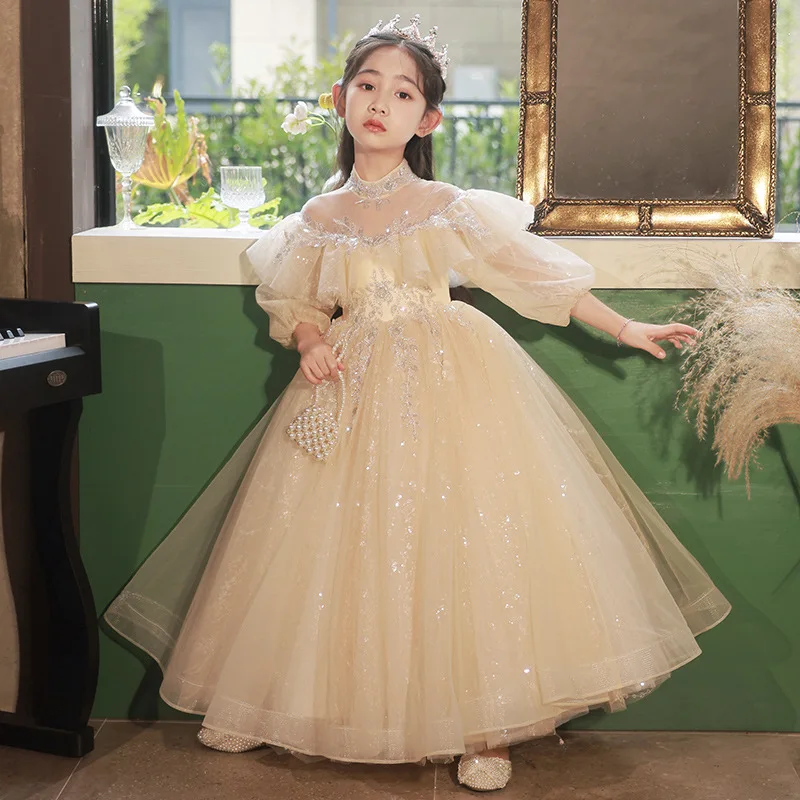 Champagne Sequins Kids Dresses For Bridesmaid Wedding Dress Children Princess Pageant ball gown Long sleeve Girls evening dress
Champagne Sequins Kids Dresses For Bridesmaid Wedding Dress Children Princess Pageant ball gown Long sleeve Girls evening dress