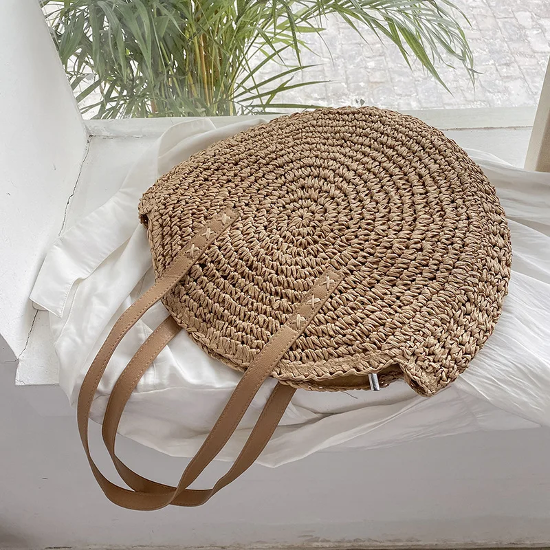Handwoven Summer Rattan Beach Tote - Large Capacity Women's Straw Bag 17 Sd035de6affb042b6956f353a8d1cceb4p