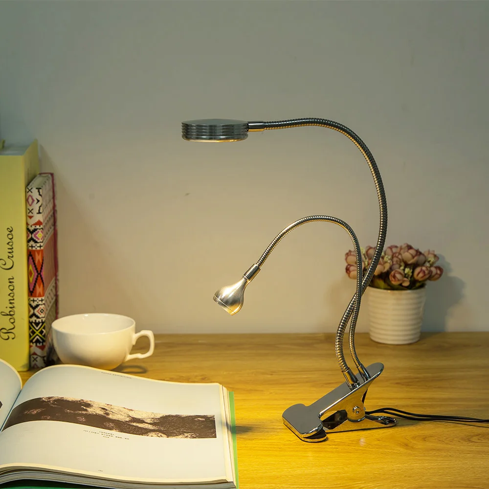 Double Pole LED Desk Lamp Mini Eye-care Table Lamp Dual Flexible Double Goosenecks Clip-on Arm use Study Desk Light
Double Pole LED Desk Lamp Mini Eye-care Table Lamp Dual Flexible Double Goosenecks Clip-on Arm use Study Desk Light
