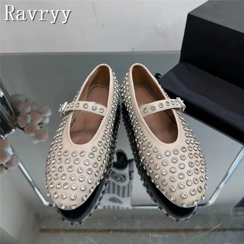 Luxury Rhinestone Rivet Mary Jane Shoes Women's Round Toe Flat Bottom Ballet Dance Shoes Fashion Ladies Party Wedding Shoes
Luxury Rhinestone Rivet Mary Jane Shoes Women's Round Toe Flat Bottom Ballet Dance Shoes Fashion Ladies Party Wedding Shoes