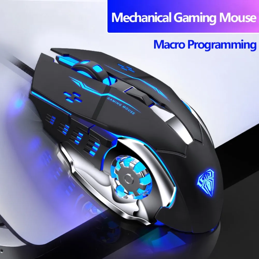 

Wired Gaming Mouse 6 Programmable Buttons Ergonomic Mice Colorful LED Light Mouse for PC Computer Laptop,Game and Office