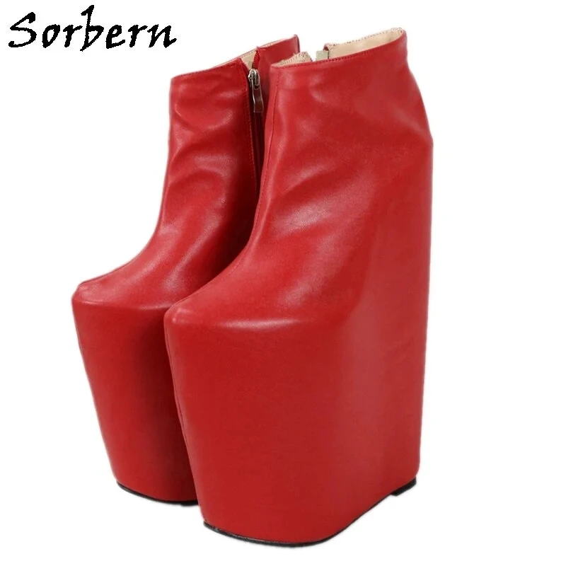 

Sorbern 30Cm Wedges Heels Boots Women Thick Platform Ankle Boots For Womens Plus Size For Drag Queen Fetish Crossdresser Custom