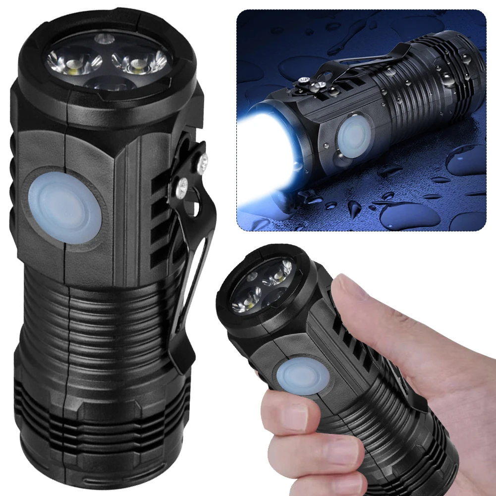 Mini LED Flashlight USB C Rechargeable with Clip Small Flashlights 3 Light Modes Hat Clip Light for EDC Camping Hiking Emergency Mini LED Flashlight USB C Rechargeable with Clip Small Flashlights 3 Light Modes Hat Clip Light for EDC Camping Hiking Emergency