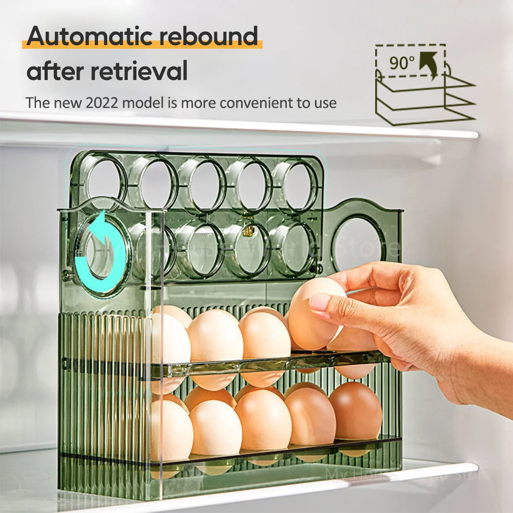 3-Tier Egg Storage Box Refrigerator Organizer Egg Food Containers Automatic Rebound 30 Grid Egg Holder Kitchen Storage Organizer
3-Tier Egg Storage Box Refrigerator Organizer Egg Food Containers Automatic Rebound 30 Grid Egg Holder Kitchen Storage Organizer