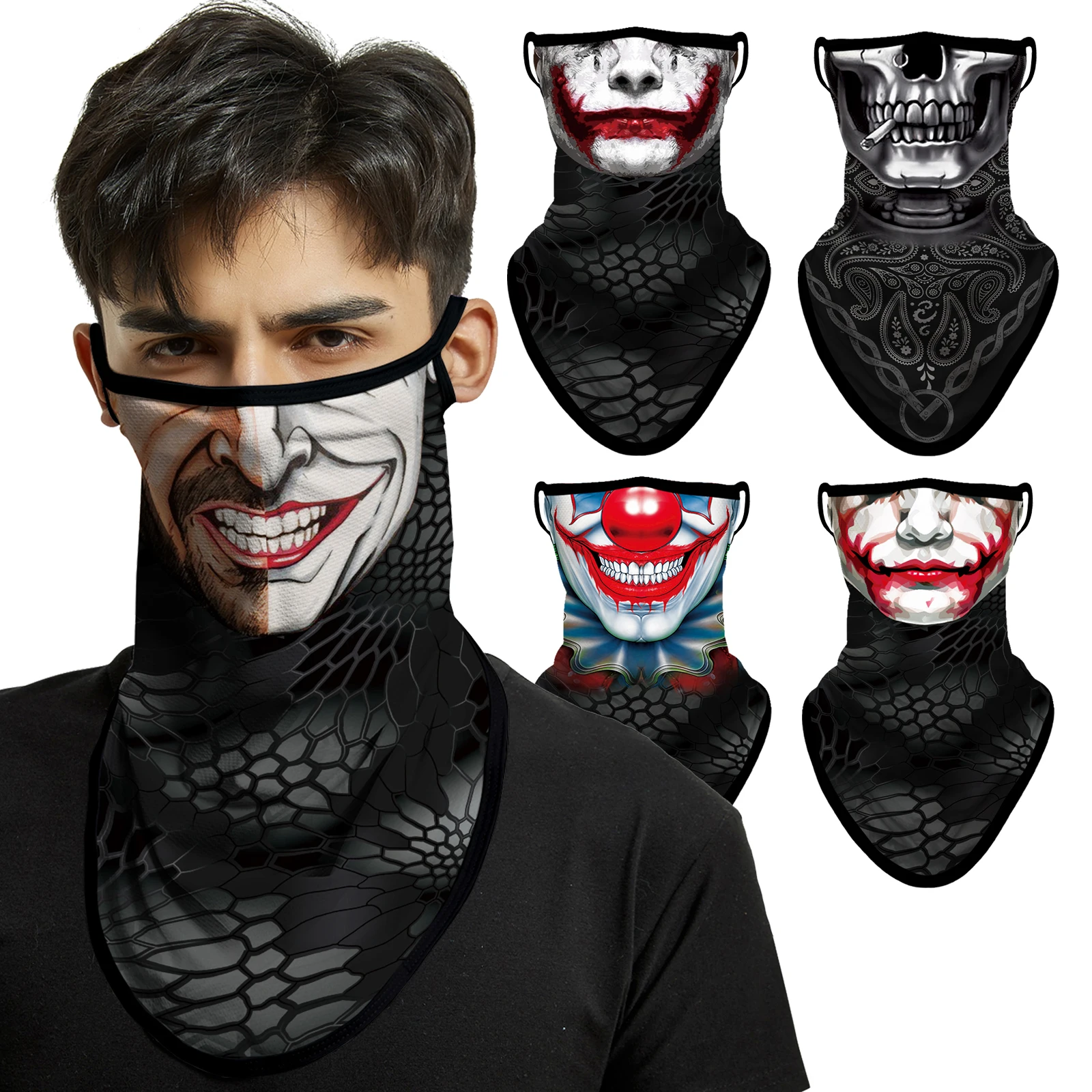 

Venon Ski Mask Half Face Bandana Halloween Scarf Cycling Neck Gaiter Funny Face Shield Winter Protection Running Balaclava Men