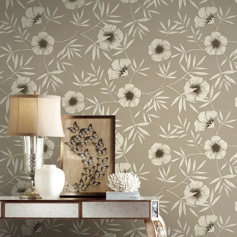

American Rustic Vintage Flower Wallpaper Retro Vine Floral Wallpapers Roll Bedroom Living Room Decor Murals Non Woven Wall Paper