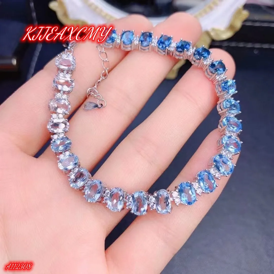 

KJJEAXCMY Brand Boutique Jewelry 925 Sterling Silver Inlaid Natural Topaz Bracelet Women's Luxury