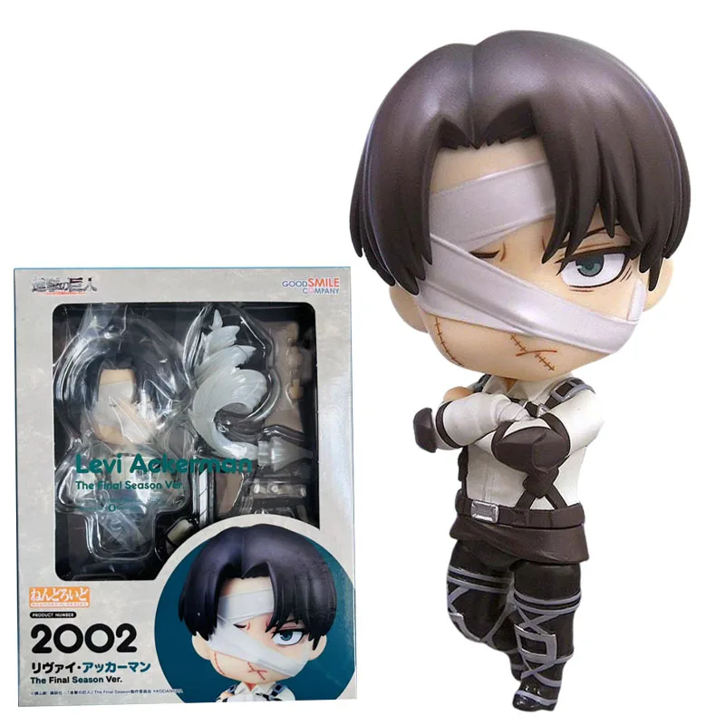 

In Stock Original GOOD SMILE GSC 2002 NENDOROID Levi Ackerman Attack on Titan Anime Figure Model Collecile Action Toys Gifts