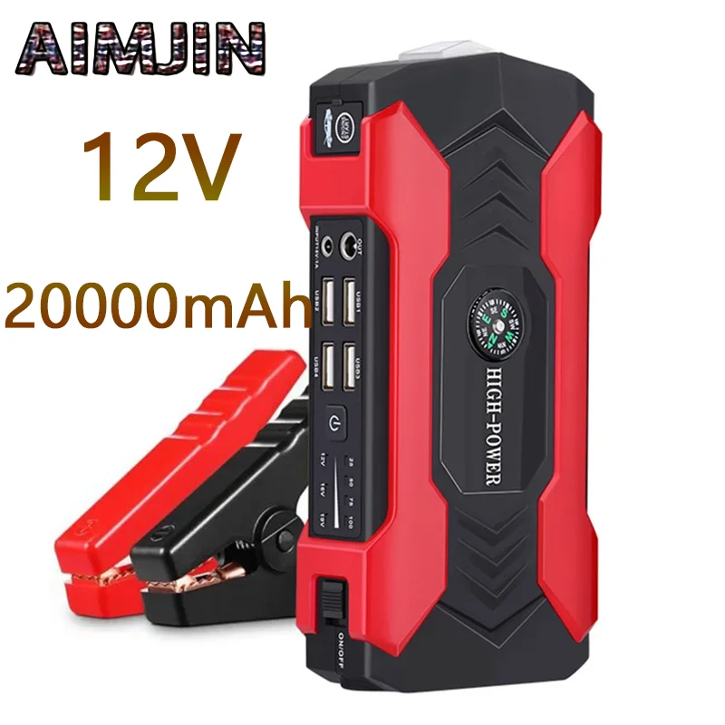 

20000mAh Car Jump Starter Power 600A Portable Charger Car Booster 12V Auto Starting Device Emergency Battery Car Start
