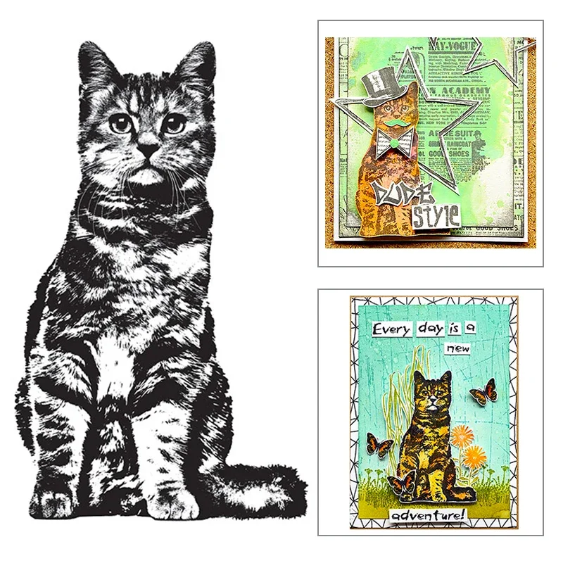 

Новинка 2021, прозрачные штампы в стиле ретро с изображением животных для творчества, поздравительная открытка с рисунком кошки, бумага для альбома, скрапбукинга, штампы без металла