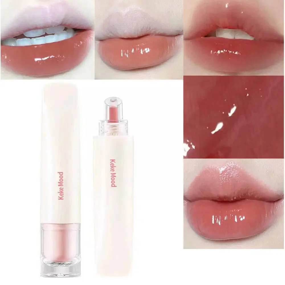 

Gel Gloss Tint Liquid Lipstick Crystal Clear Lip Gloss Glaze Plumper Oil Lips Lip Balm Makeup Jelly Lip Hydrating Non-stick Z9O3