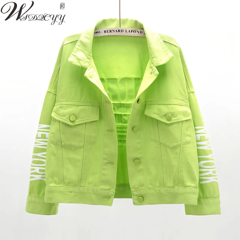 Women Letter Print Denim Coat Plus Size Spring Autumn Short Jean Jacket Korean Fashion Long Sleeve Outwear Loose S-XL
Women Letter Print Denim Coat Plus Size Spring Autumn Short Jean Jacket Korean Fashion Long Sleeve Outwear Loose S-XL