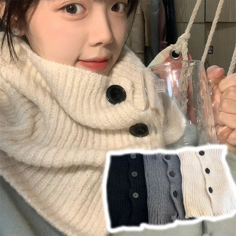 Buttons Scarf Soft Women Outdoor Warm Korean Edition Coldproof Neck Protection Knit Wraps Windproof Neckerchief Ins Scarf Winter
Buttons Scarf Soft Women Outdoor Warm Korean Edition Coldproof Neck Protection Knit Wraps Windproof Neckerchief Ins Scarf Winter