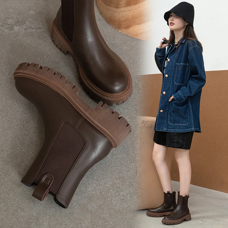 NewCurve Winter Boots Women England Style Fashion Simple Genuine Leather Chelsea Shoes Women's Botas Mujer Shoes Female
NewCurve Winter Boots Women England Style Fashion Simple Genuine Leather Chelsea Shoes Women's Botas Mujer Shoes Female
