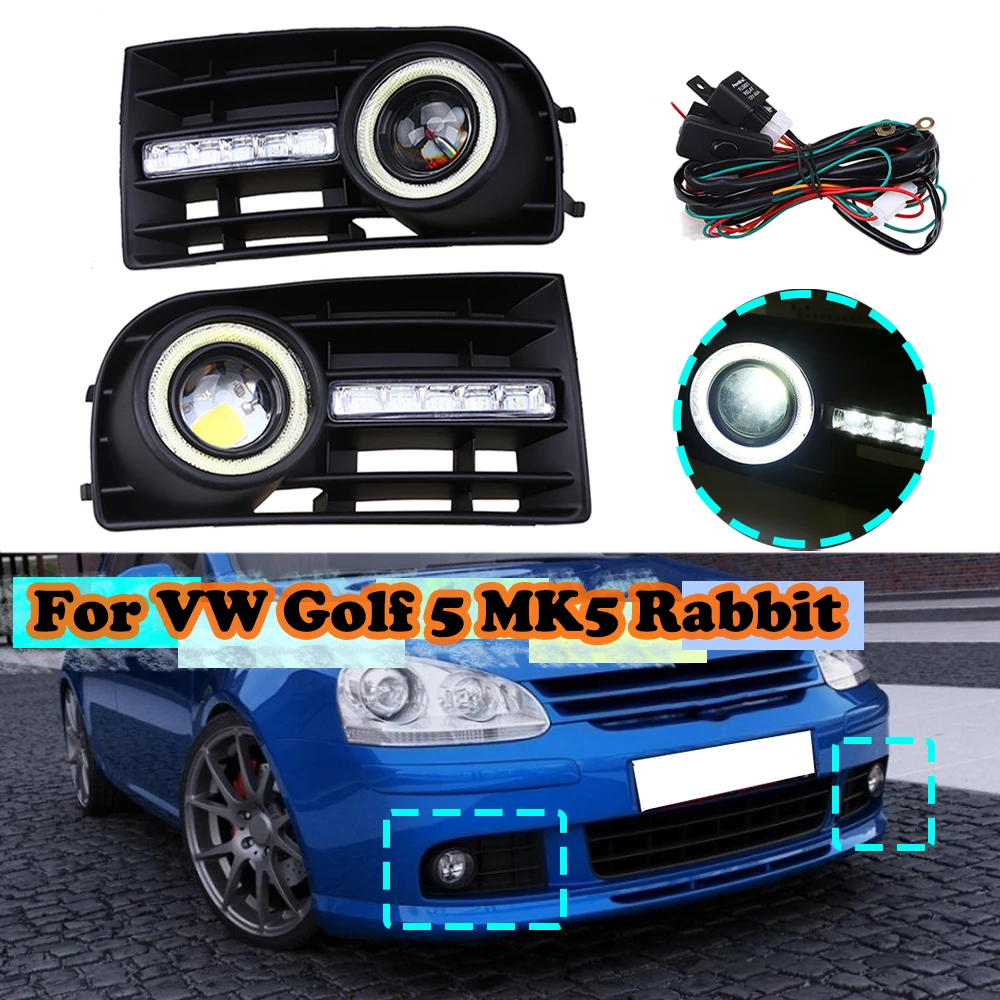 Car Fog Light Assembly with Angel Eye Daytime Running Light Turn Signal Grill For VW Golf 5 MK5 Rabbit 2005 2006 2007 2008 2009 
Car Fog Light Assembly with Angel Eye Daytime Running Light Turn Signal Grill For VW Golf 5 MK5 Rabbit 2005 2006 2007 2008 2009