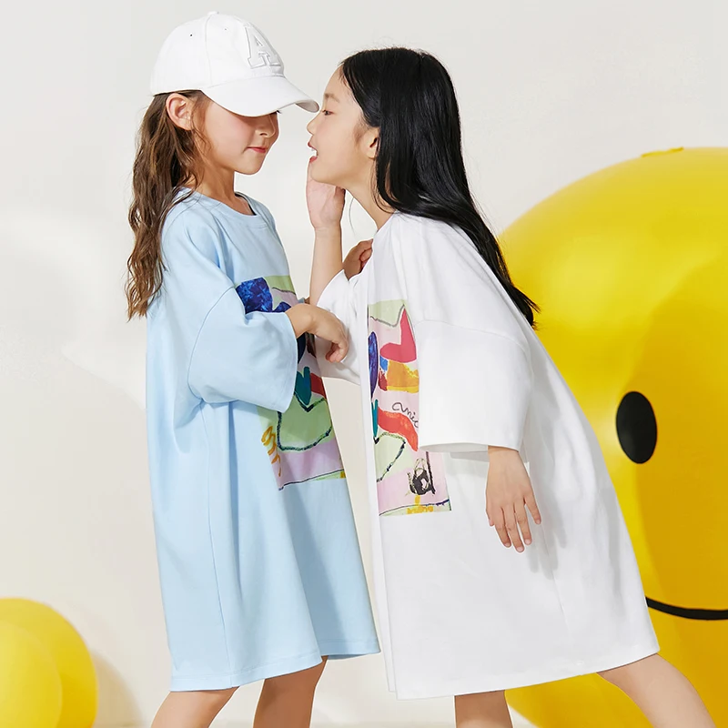 Amii Kids Dresses for Girls Autumn Casual Loose Oneck Short Sleeves 100% Cotton Dress Cartoon Printed Children Vestidos 22220013 
Amii Kids Dresses for Girls Autumn Casual Loose Oneck Short Sleeves 100% Cotton Dress Cartoon Printed Children Vestidos 22220013