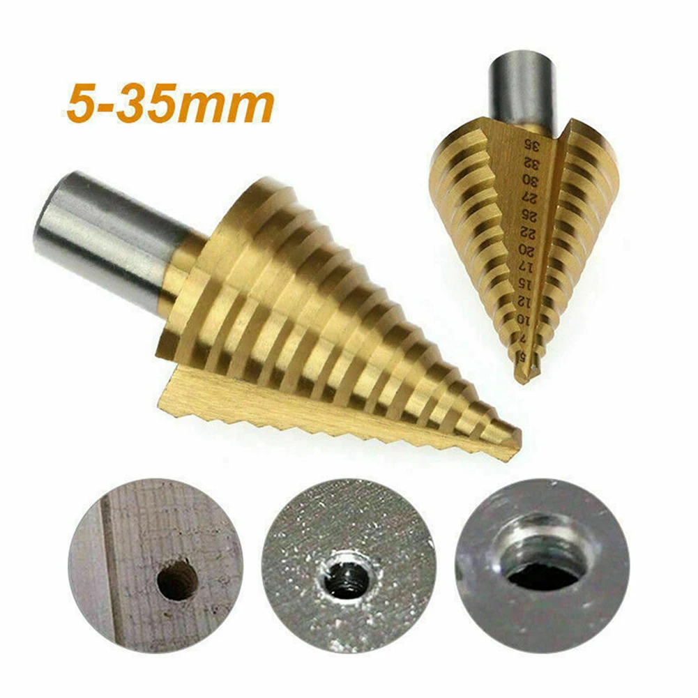 5-35mm Titanium Step Drill Bit High Speed Steel Cutter 13 Steps Size Cone Drills Wood Metal Hole Cutter Core Drill Bit
5-35mm Titanium Step Drill Bit High Speed Steel Cutter 13 Steps Size Cone Drills Wood Metal Hole Cutter Core Drill Bit
