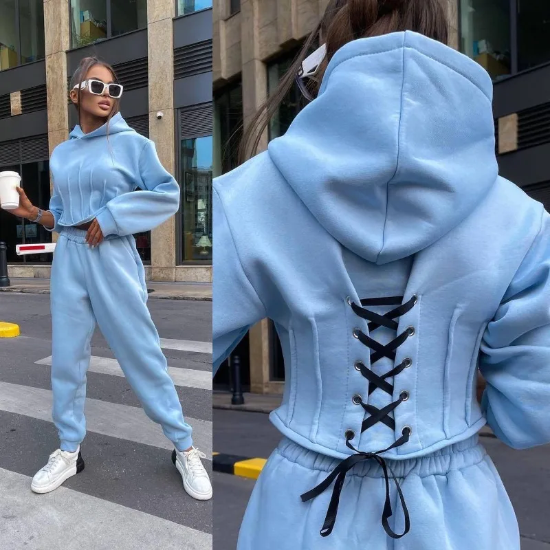 HOUZHOU Women's Tracksuit Fleece Hooded Two Piece Set Loose Hoodies Jogger Pants Sets Female Autumn Casual Lady Sportswear Suit
HOUZHOU Women's Tracksuit Fleece Hooded Two Piece Set Loose Hoodies Jogger Pants Sets Female Autumn Casual Lady Sportswear Suit