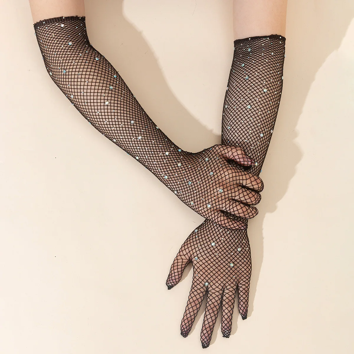 

Сексуальные тонкие полые сетчатые длинные эластичные сверкающие перчатки женские мужские аксессуары для ночного клуба танцев