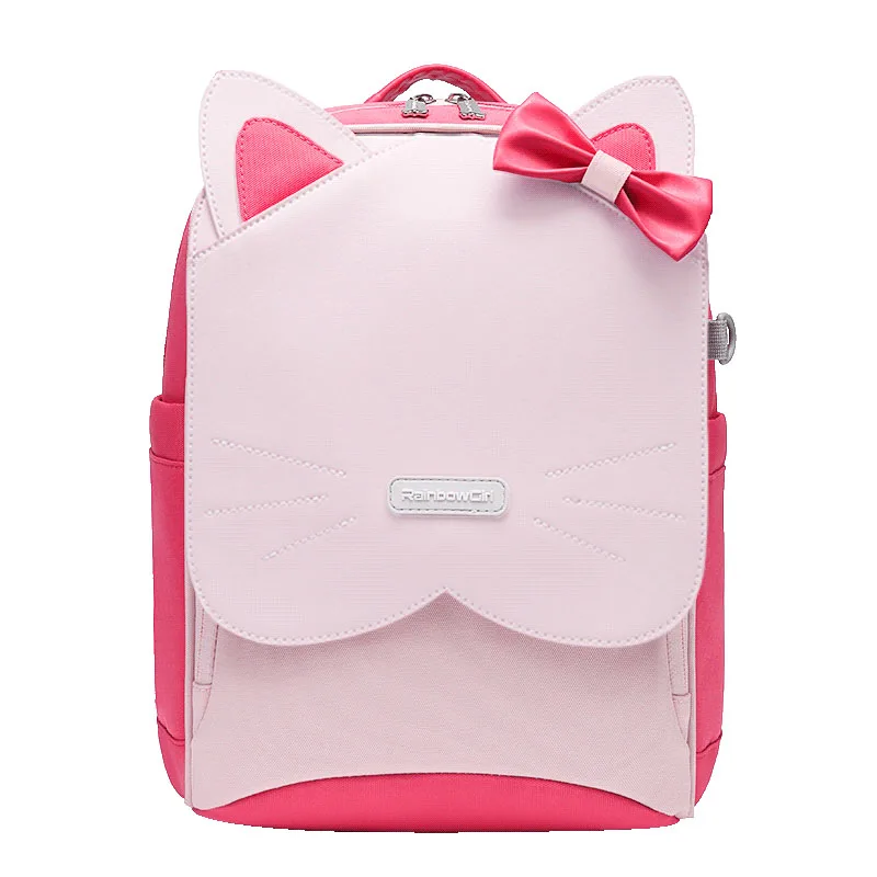 

Rainbow Girl School Bag Cut Pussycat Backpack Elastic Force Decompression System Kids Bags for Girls School Backpack