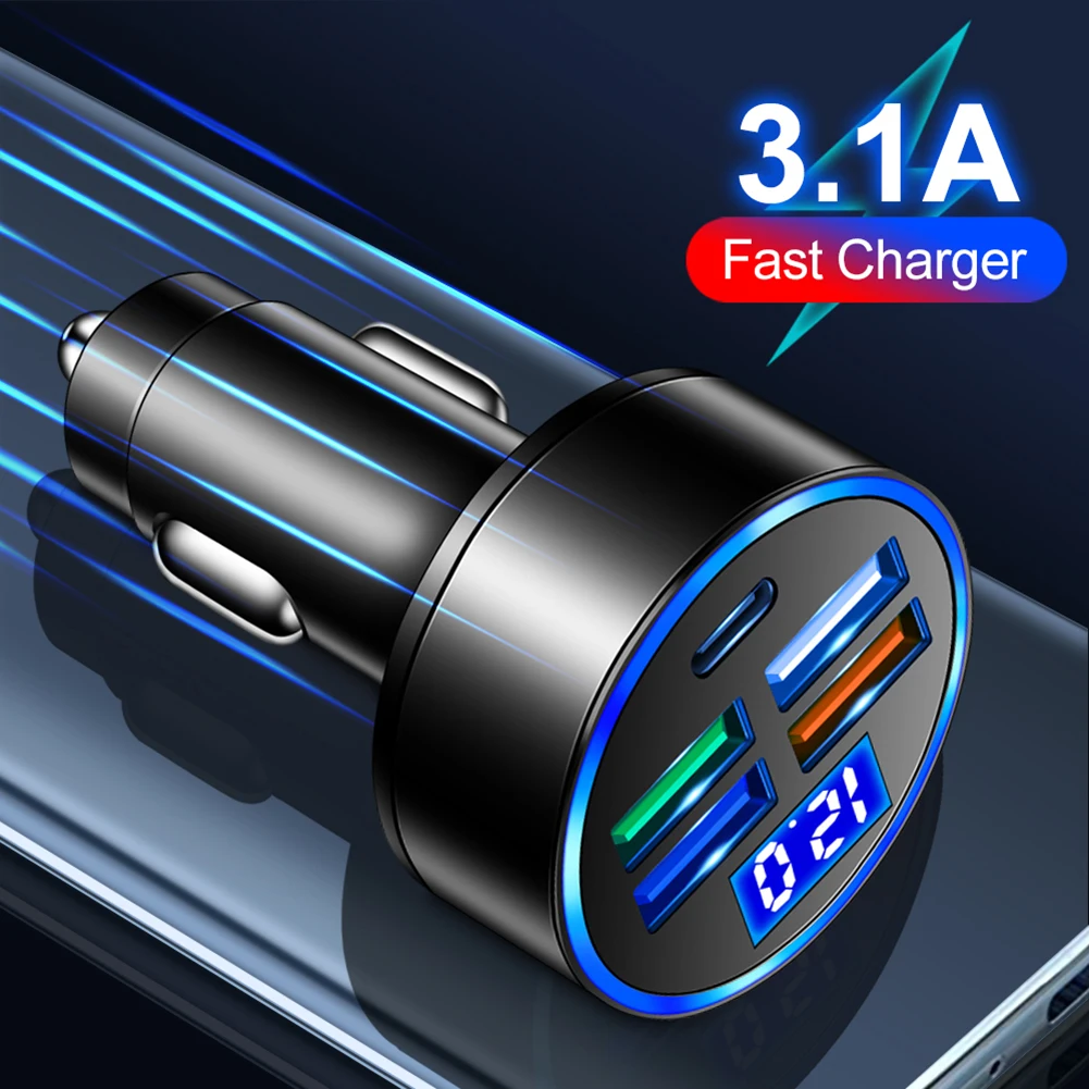 Car Car Charger Car Charger Fast Charger QC3.0 Resistant To Oxidation Stable Connection 1PD 4USB Durable High Quality
Car Car Charger Car Charger Fast Charger QC3.0 Resistant To Oxidation Stable Connection 1PD 4USB Durable High Quality