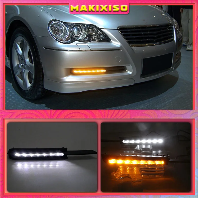 Дневные ходовые огни для Toyota MARK X REIZ 2004, 2005, 2006, 2007, 2008, светодиодные дневные ходовые огни с указателем поворота, противотуманные фары, 1 пара
Дневные ходовые огни для Toyota MARK X REIZ 2004, 2005, 2006, 2007, 2008, светодиодные дневные ходовые огни с указателем поворота, противотуманные фары, 1 пара