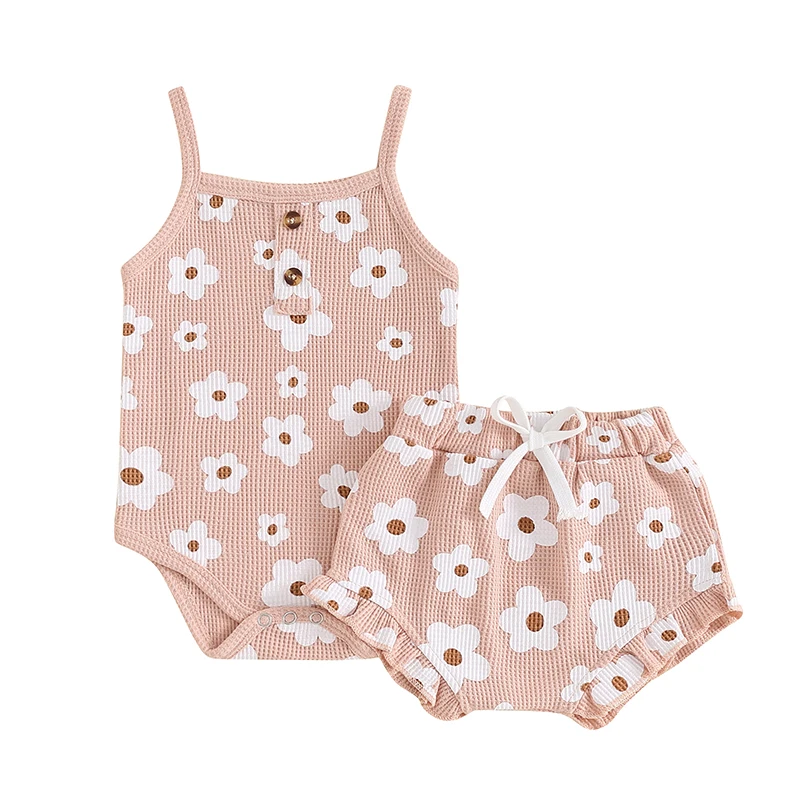 Baby Girls Shorts Outfits Floral Print Sleeveless Romper with Ruffled Short Pants 2 Pcs Set
Baby Girls Shorts Outfits Floral Print Sleeveless Romper with Ruffled Short Pants 2 Pcs Set