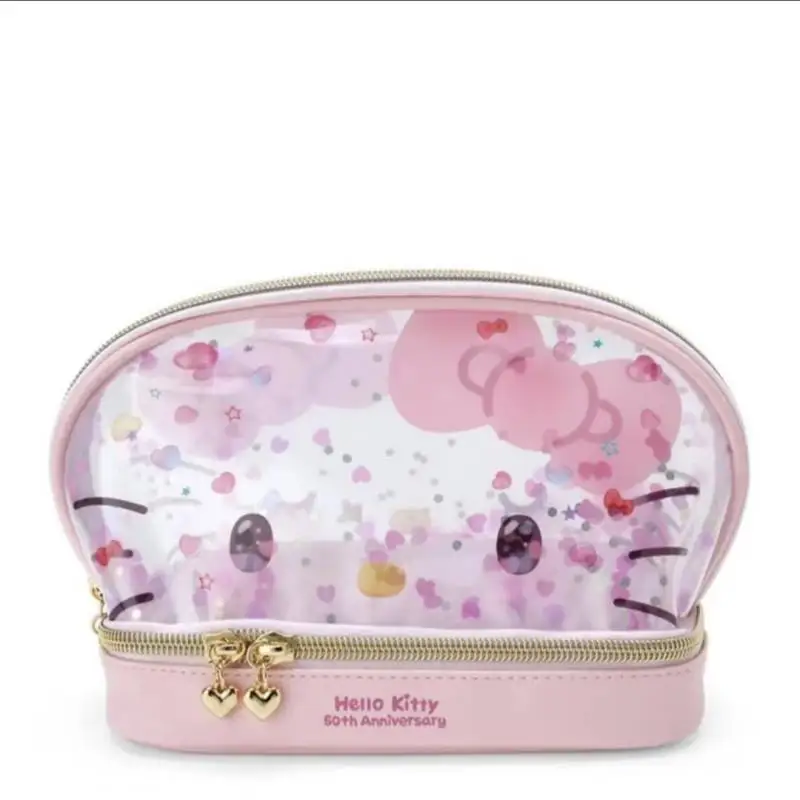 Косметичка Hello Kitty Sanrio двухслойная, Портативная сумка для хранения с двусторонним принтом и блестками, вместительный периферийный подарок для аниме
Косметичка Hello Kitty Sanrio двухслойная, Портативная сумка для хранения с двусторонним принтом и блестками, вместительный периферийный подарок для аниме