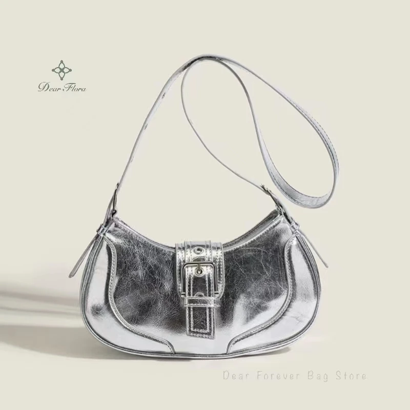 Women Silver Solid Color Fashion Leather Underarm Shoulder Bags Half-Moon Small Handbag Trendy Vintage Luxury Lady Crossbody Bag
Women Silver Solid Color Fashion Leather Underarm Shoulder Bags Half-Moon Small Handbag Trendy Vintage Luxury Lady Crossbody Bag