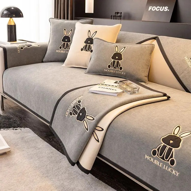 Patch Embroidery Bunny Sofa Cover Chenille Four Seasons Universal Cushion Seater Slipcover Removable Handrail Backrest Towel
Patch Embroidery Bunny Sofa Cover Chenille Four Seasons Universal Cushion Seater Slipcover Removable Handrail Backrest Towel