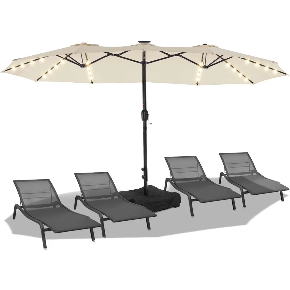 Patio Umbrellas for Double Sided with Base, Crank Handle and Superior Resistance, 15ft Outdoor Umbrella
Patio Umbrellas for Double Sided with Base, Crank Handle and Superior Resistance, 15ft Outdoor Umbrella