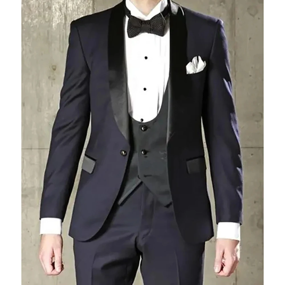

Men's Suit Notch Lapel Flat Slim Fit Male British Style Fashion Boutique Wedding Set Classic Blazers Men Designer Clothes 3 pic