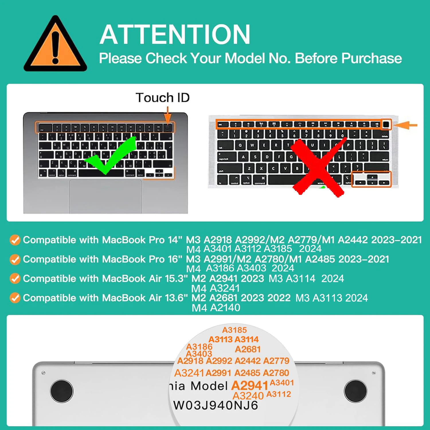 TPU Keyboard Cover Light Beige Ultra Thin Protector Compatible with For MacBook Air 15