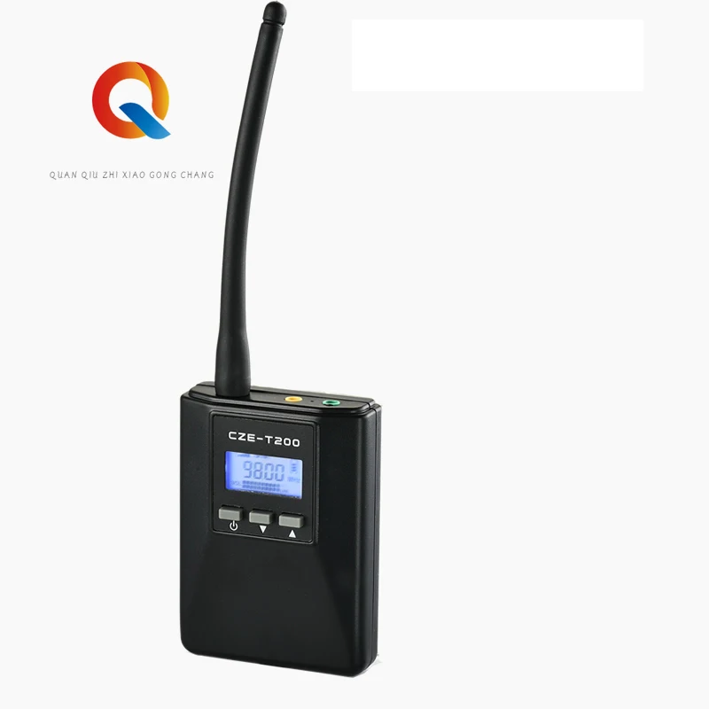 

CZE-T200 PLL Stereo FM Transmitter 0-0.2W MONO MINI Radio Broadcast Station by 1000mAh Battery For Meeting/Tourism/Campus