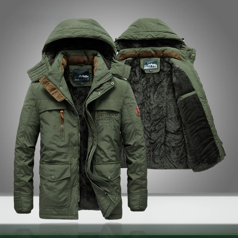 Winter Parka Jackets Men Casual Warm Thicken Windproof Military Overcoat Mens Hooded Outwear Velvet Jackets Multi-pocket Solid
Winter Parka Jackets Men Casual Warm Thicken Windproof Military Overcoat Mens Hooded Outwear Velvet Jackets Multi-pocket Solid