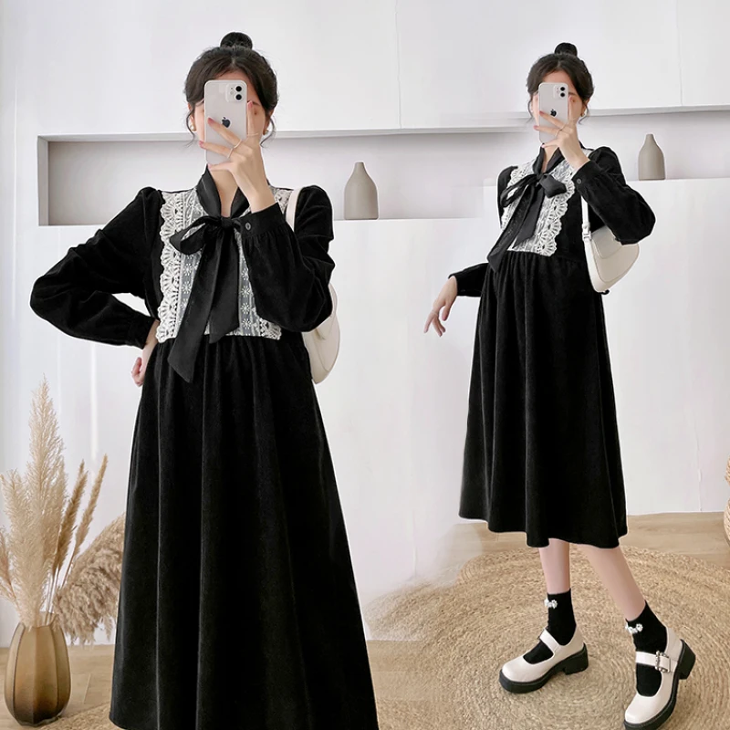 2023 Autumn Winter Korean Fashion Corduroy Maternity Long Dress Elegant A line Loose Clothes for Pregnant Women Pregnancy Dress
2023 Autumn Winter Korean Fashion Corduroy Maternity Long Dress Elegant A line Loose Clothes for Pregnant Women Pregnancy Dress