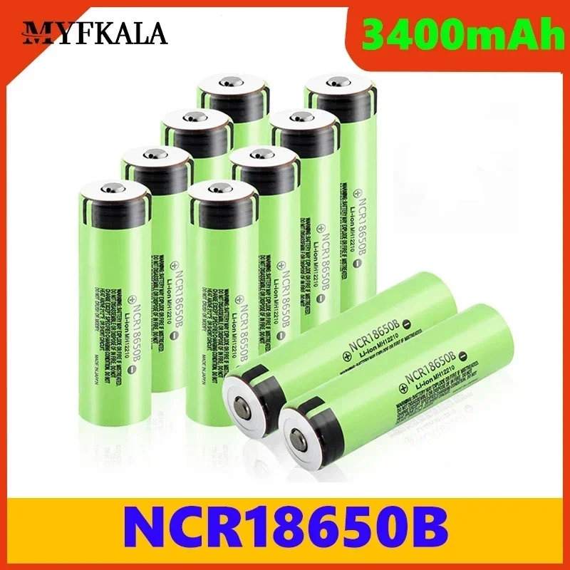 

Brand New Original NCR18650 3400mAh Battery Ncr18650b 34B 3.7V 18650 3400mah Rechargeable Lithium Battery Flashlight Tip Battery