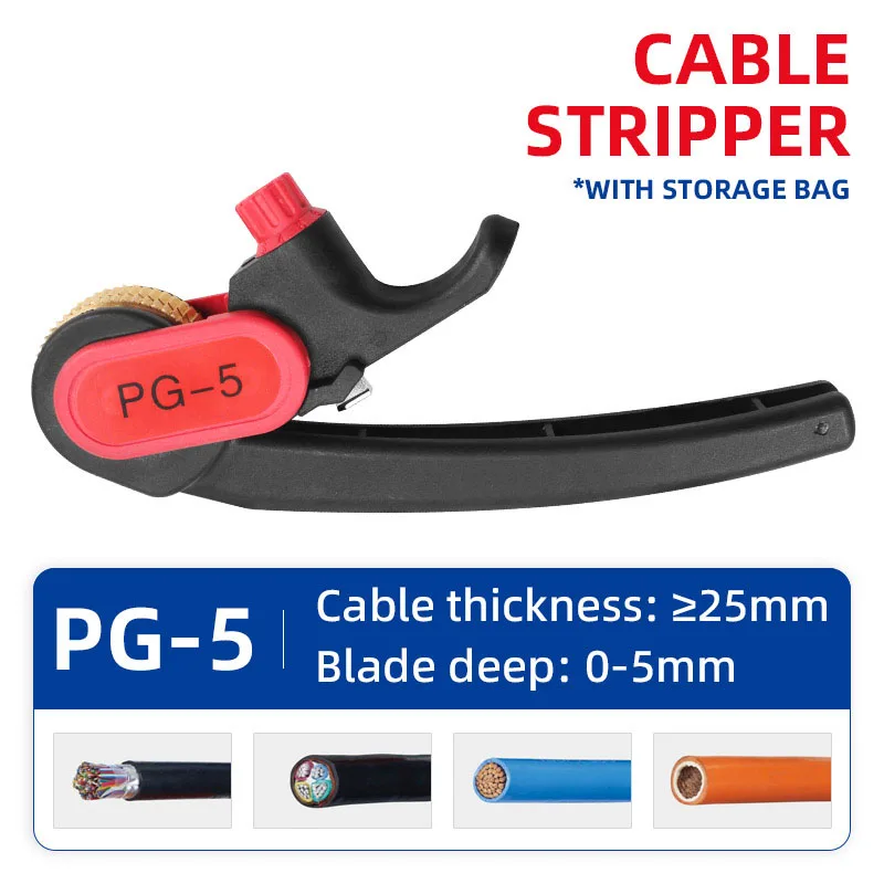 O50 PG-5 Stripper Cable Knife Ratchet Wheel Type Cable Stripping For ≥25mm Round Cable Peeling Plier Tool
O50 PG-5 Stripper Cable Knife Ratchet Wheel Type Cable Stripping For ≥25mm Round Cable Peeling Plier Tool