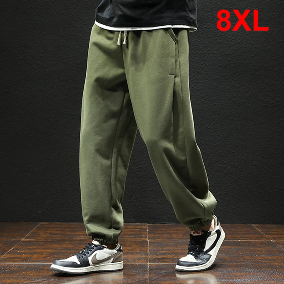 

Sweatpants Men Jogger Pants Plus Size 8XL Fashion Casual Solid Color Trousers Male Pants Big Size 8XL