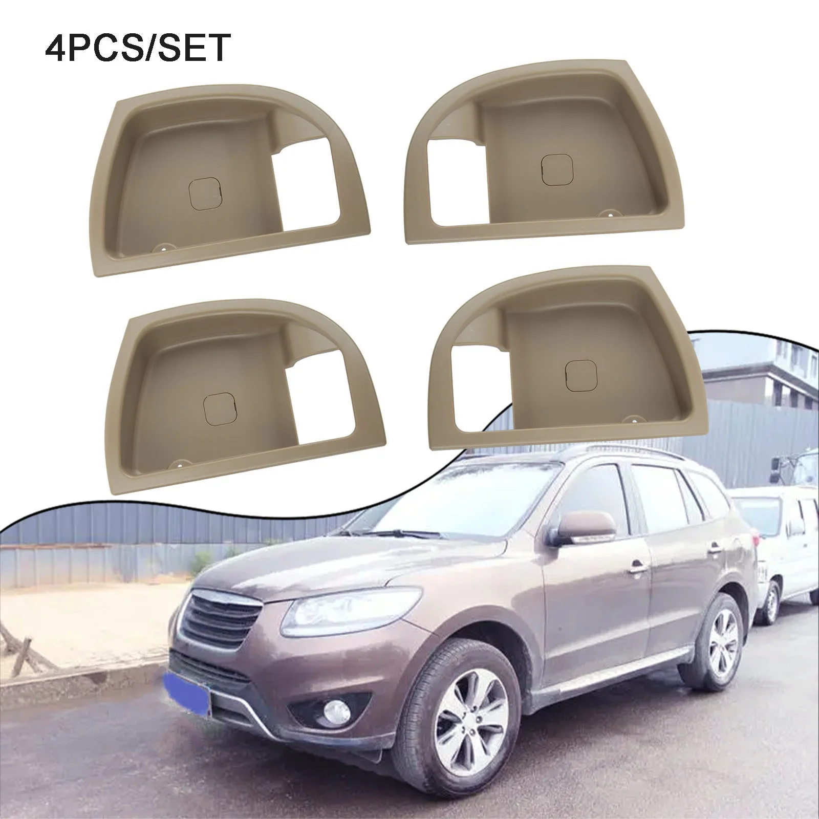 4PCS Fits For Hyundai Santa Fe 2007-2012 Automotive Lh&Rh Inside Door Handle Trim Cover 82611-2B000 Beige Interior Replacement
4PCS Fits For Hyundai Santa Fe 2007-2012 Automotive Lh&Rh Inside Door Handle Trim Cover 82611-2B000 Beige Interior Replacement