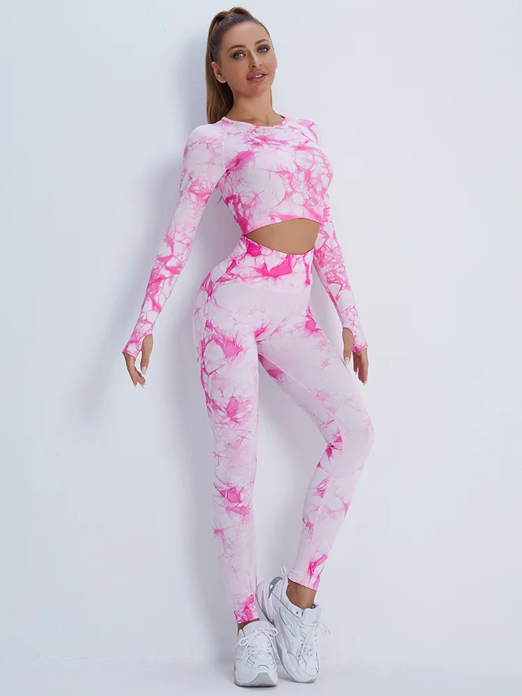 ASHEYWR Fitness Women Suit Seamless Elastic O-Neck Tie Dye Long Sleeves Set Workout Quick Dry Slim Two Piece Sets Feminina
ASHEYWR Fitness Women Suit Seamless Elastic O-Neck Tie Dye Long Sleeves Set Workout Quick Dry Slim Two Piece Sets Feminina