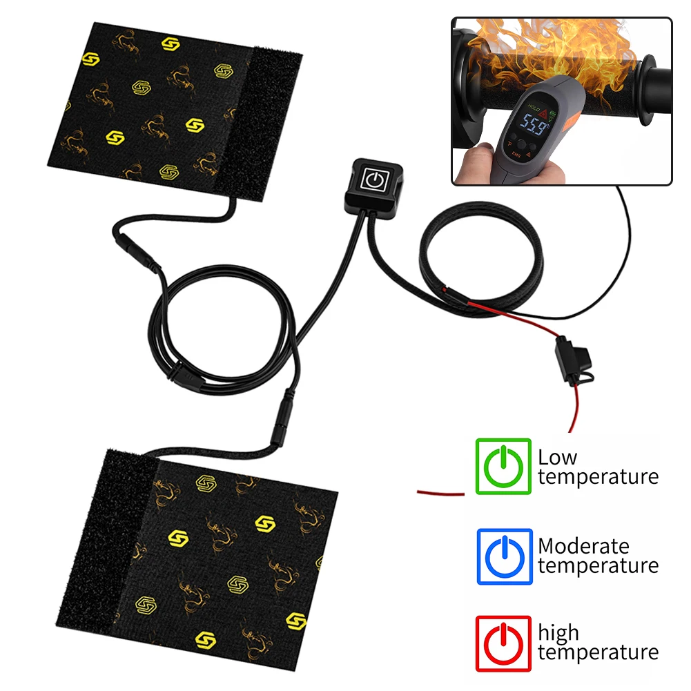 12V 3 Temp Settings Motorcycle Heated Grips Cover Waterproof Thermal Handlebar Grip Heater for E-bike ATV Scooter Accessories
12V 3 Temp Settings Motorcycle Heated Grips Cover Waterproof Thermal Handlebar Grip Heater for E-bike ATV Scooter Accessories