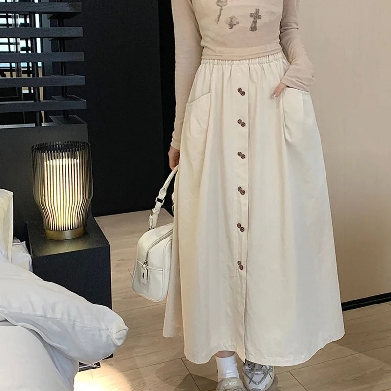 

2024 New Summer Loose Casual Solid Color KPOP Fashion Style Women Mixed Robes Cotton Buttons Harajuku Oversized Y2K Chic Dresses
