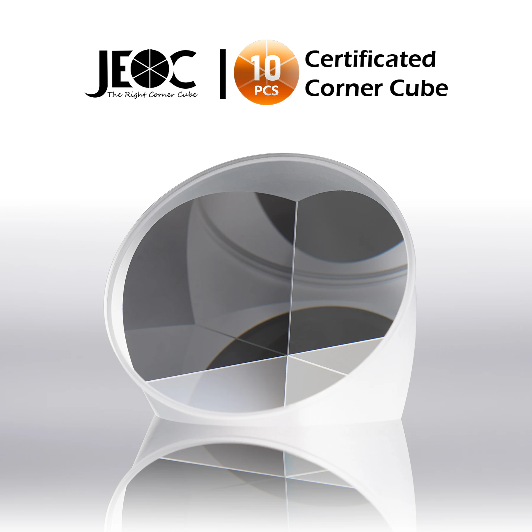 10pcs JEOC Certificated Corner Cube, 64mm Diameter, 48mm Height reflective prism, Uncoated, w/ Bayonet 
10pcs JEOC Certificated Corner Cube, 64mm Diameter, 48mm Height reflective prism, Uncoated, w/ Bayonet