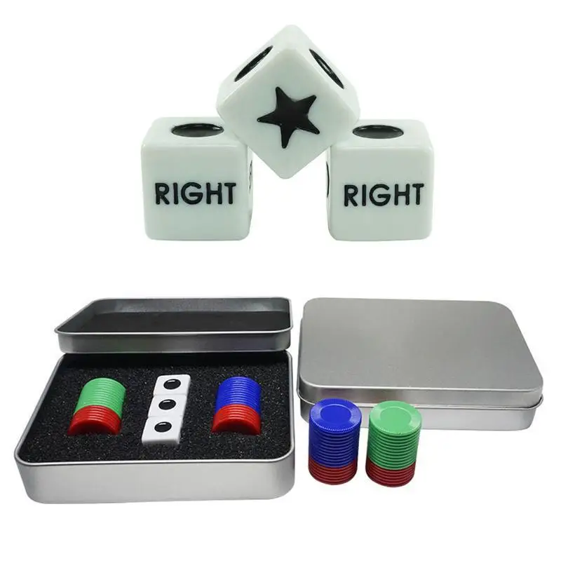 

Left Right Center Dice Game Prime Left Right Center Dice Game Prime English Version 3 Dices And 36 Chips Set Dice Accessories